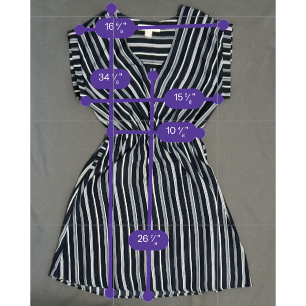 Monteau Los Angeles blue & white striped dress Size Medium - Picture 8 of 8